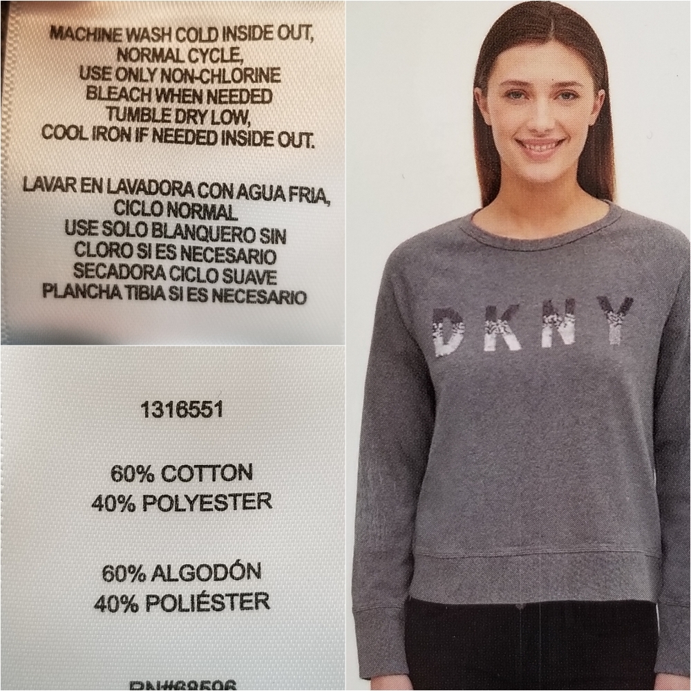 DKNY Sequined Crew Sweatshirt Black (LAST ONE)BNWT - Picture 8 of 8